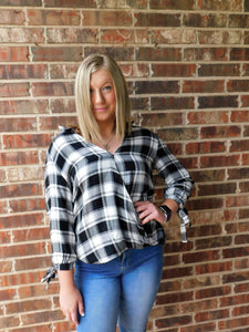 Black and White Flannel Top