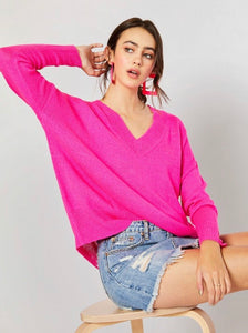 Neon Pink Light Weight Sweater
